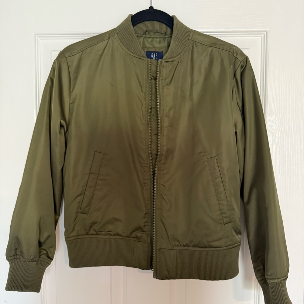 GAP Teen Light Olive Bomber Jacket